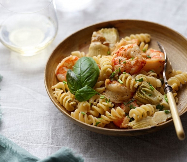 Zdravi recepti Fusilli s kozicama i ukiseljenim artičokama Zdravi recepti Fusilli s kozicama i ukiseljenim artičokama